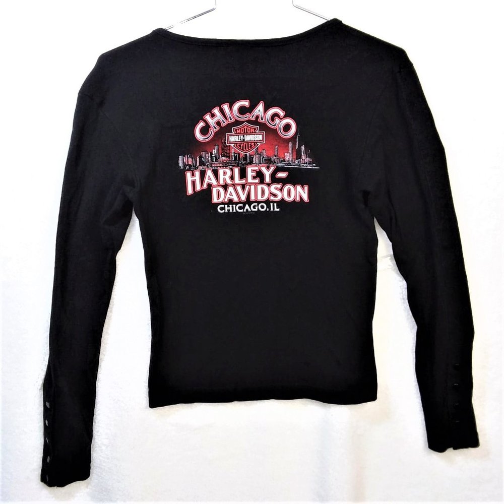 HARLEY DAIVIDSON Chicago IL Black Long Sleeve Med